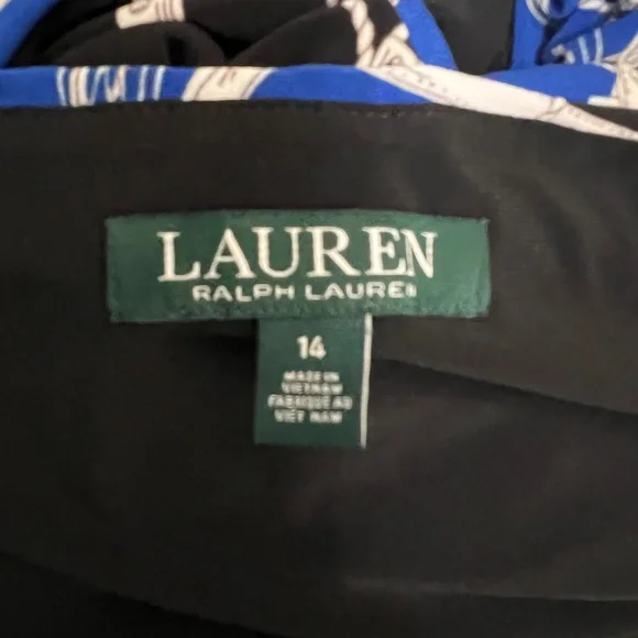 Ralph Lauren Equestrian Status Print Wrap Look Maxi Dress Stretch Knit Blue 14 - Picture 10 of 10